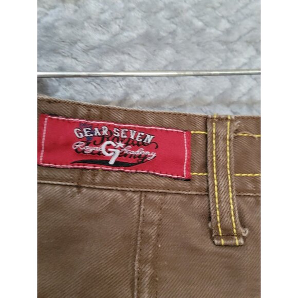 Vintage Gear Seven Cargo Canvas Skate Pants Youth Size 14 Faded Brown Wide Leg - Picture 6 of 11